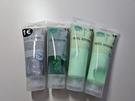 4 Stück Acrylfarbe 2x mit Glitzer 2x ohne