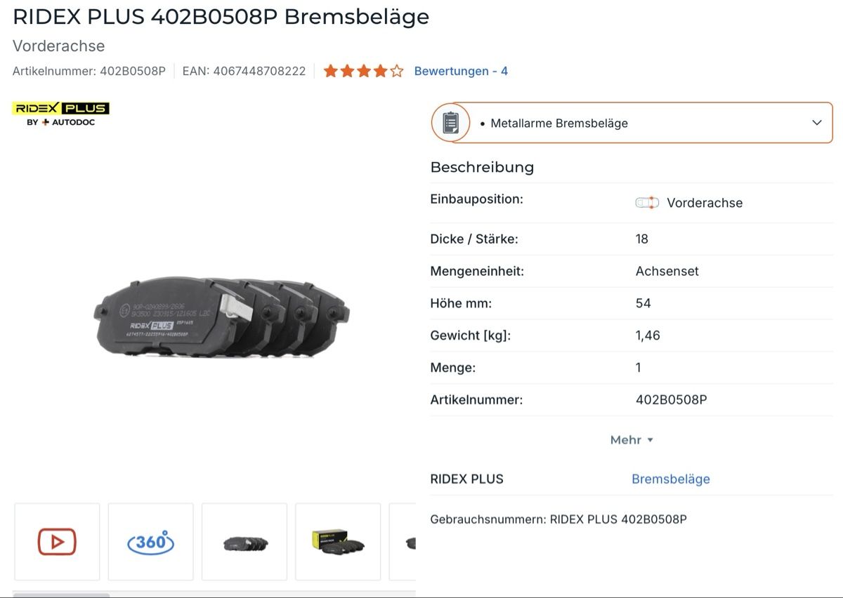 Toutes les pièces auto: Neue Bremsscheiben und Bremsbeläge – Neuf (Voir description) à Bern par swisscatbern 5