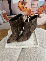 Damen Stiefeletten Schlangenoptik braun 