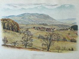 Sonnenberg - Häuslenen: Original Lithographie E. Schlatter ❗