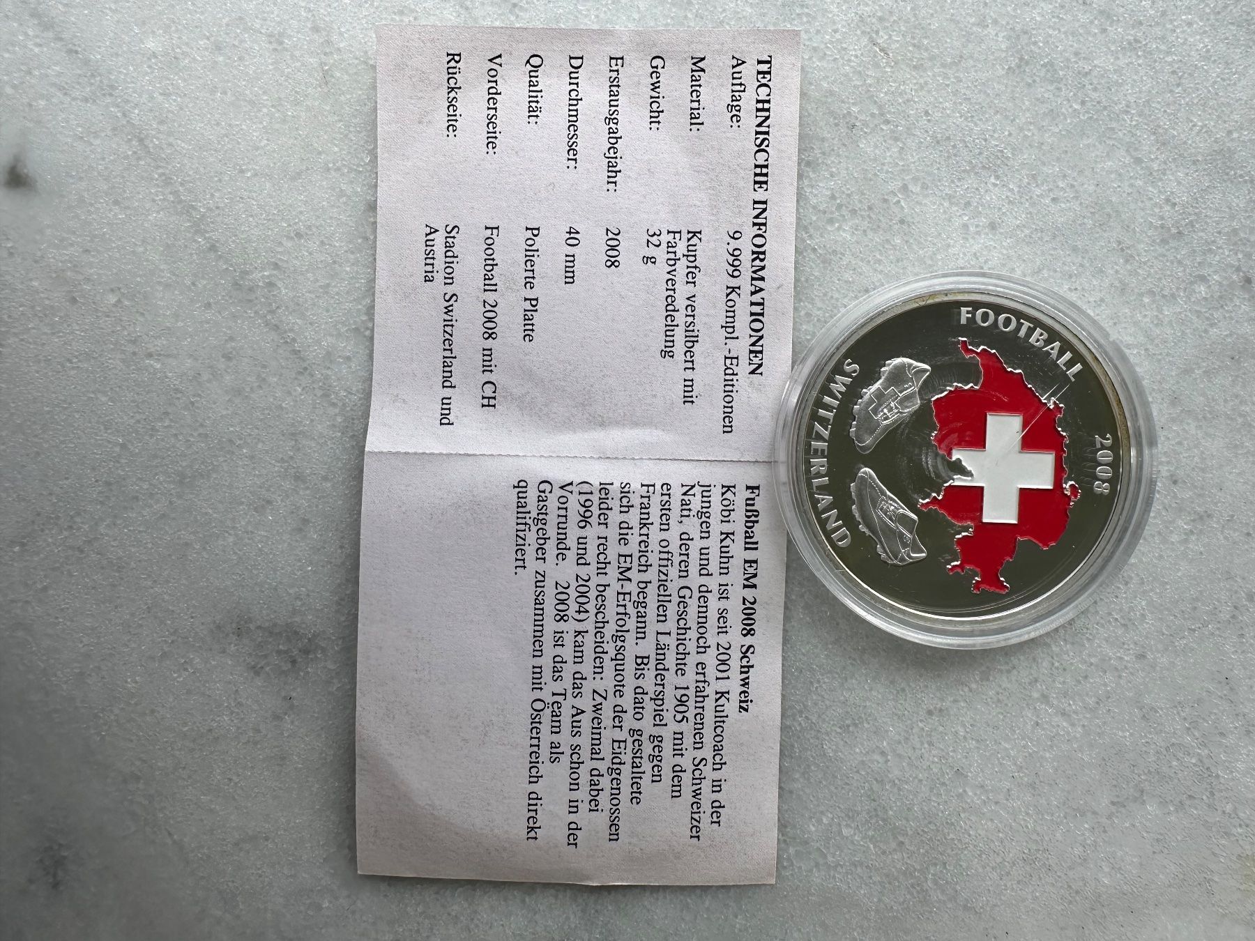 Toutes les monnaies: Münze EM 2008 Schweiz – Neuf avec emballage d'origine à Bolligen par Mitica