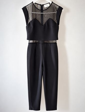 Sandro Paris Combinaison noire en tulle T1