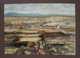 J. R. Schellenberg 'Das Moor' Aquarell 1939 signiert