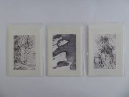 3 Trauer Schreibkarten m. Couverts, neu