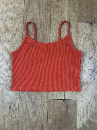 Damen Crop Top FB Sister gerippt orange Grösse S Herbstlich