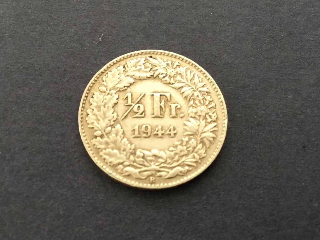 Alle Münzen: 50 Rappen 1944 – Gebraucht aus St. Margrethen SG von alfapeugeot10