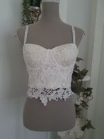 Weisse Spitzen-Corsage Gr M *neu*