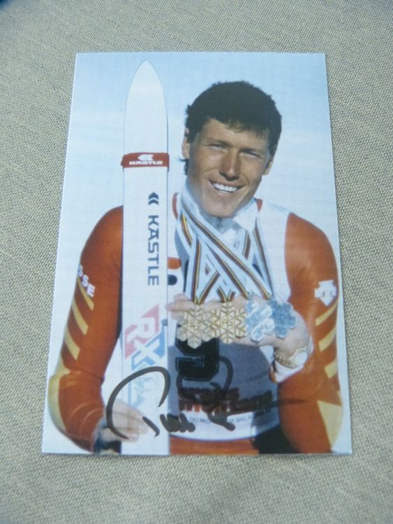 Carte dédicace - skieur PIRMIN ZURBRIGGEN - KASTLE SKI und SALOMON