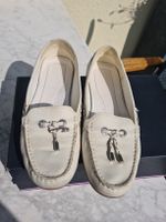 Geox Mokassins Leder Creme Weiss Grösse 40 gut erhalten