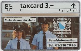 3 CHF Stadtpolizei Zürich - seltene Kunden Taxcard