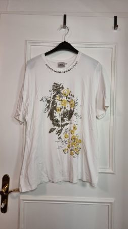 Walbusch T-Shirt Gr. 44 weiss mit Stickerei Blogger Style