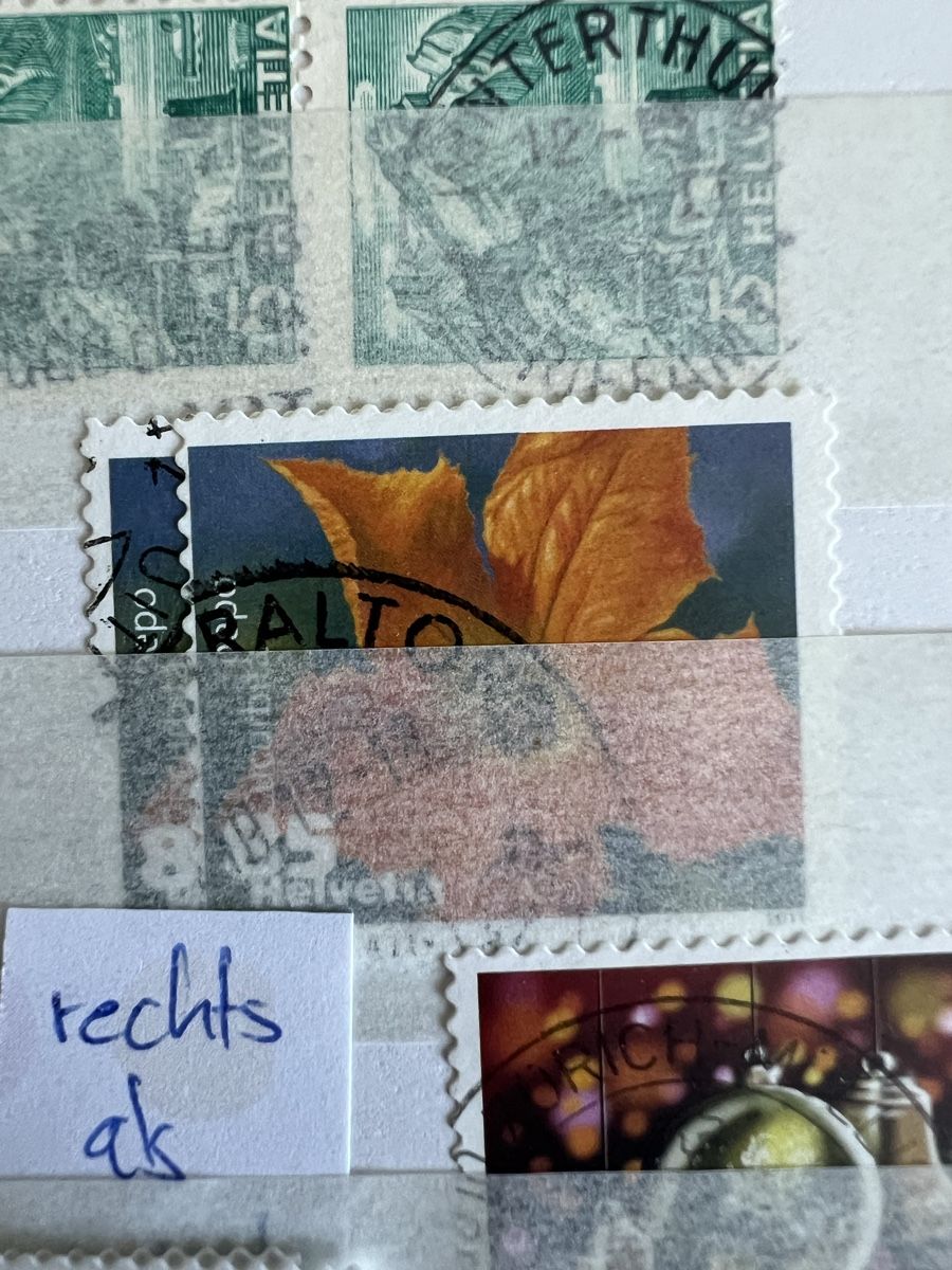 Tutti i francobolli: 1Stk. A4-Seite mit Druckverschobenen Schweizer Marken  – Usato da Braunau venduto da Desil2511 5