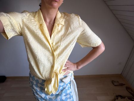 Seide Bluse Vintage Swiss Made S / M