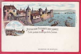 HISTORISCHE POSTKARTE DER SCHWEIZ, BELAGERUNG VON SOLOTHURN