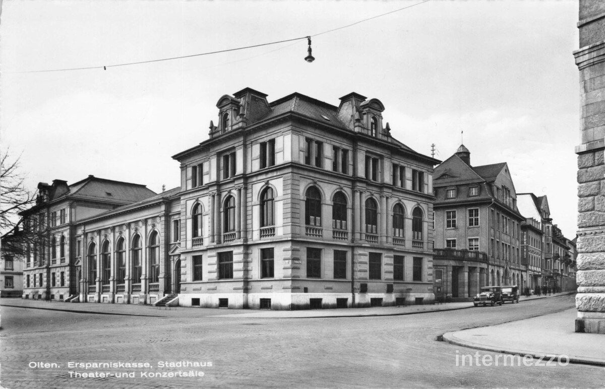 Ansichtskarten: Olten SO // 1953 Ersparniskasse Stadthaus Oldtimer – Gebraucht aus Basel von intermezzo12