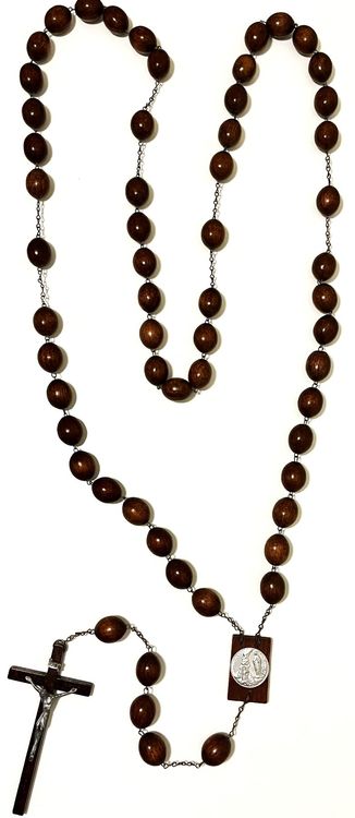 18 Rosenkranz-Anhänger Aus Holz Mit Netzbeutel - Taufgeschenk Für Katholische Feste