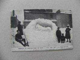 Karte Löwendenkmal Luzern Schnee Skulptur La-Chaux-de-Fonds