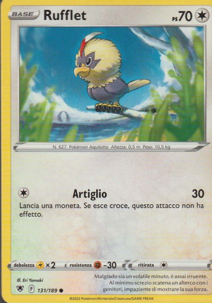 Pokémon Carte collezionabili: TCG POKEMON Lucentezza Siderale ARS 131/189 RUFFLET Italia – Nuovo (secondo la descrizione) da Vezia venduto da Aquarius_Age