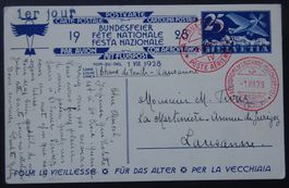 Bundesfeierkarte Nr. 52 ab La-Chaux-de-Fonds., Kat. 150.00