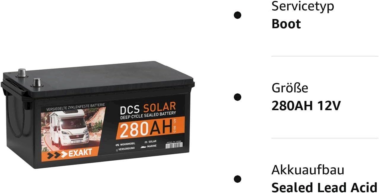 Panneaux solaires: EXAKT Solarbatterie 280Ah 12V – Neuf avec emballage d'origine à Bottighofen par zaap 5