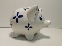 Sparschwein Keramik od Porzellan   9 hoch  15 cm dm