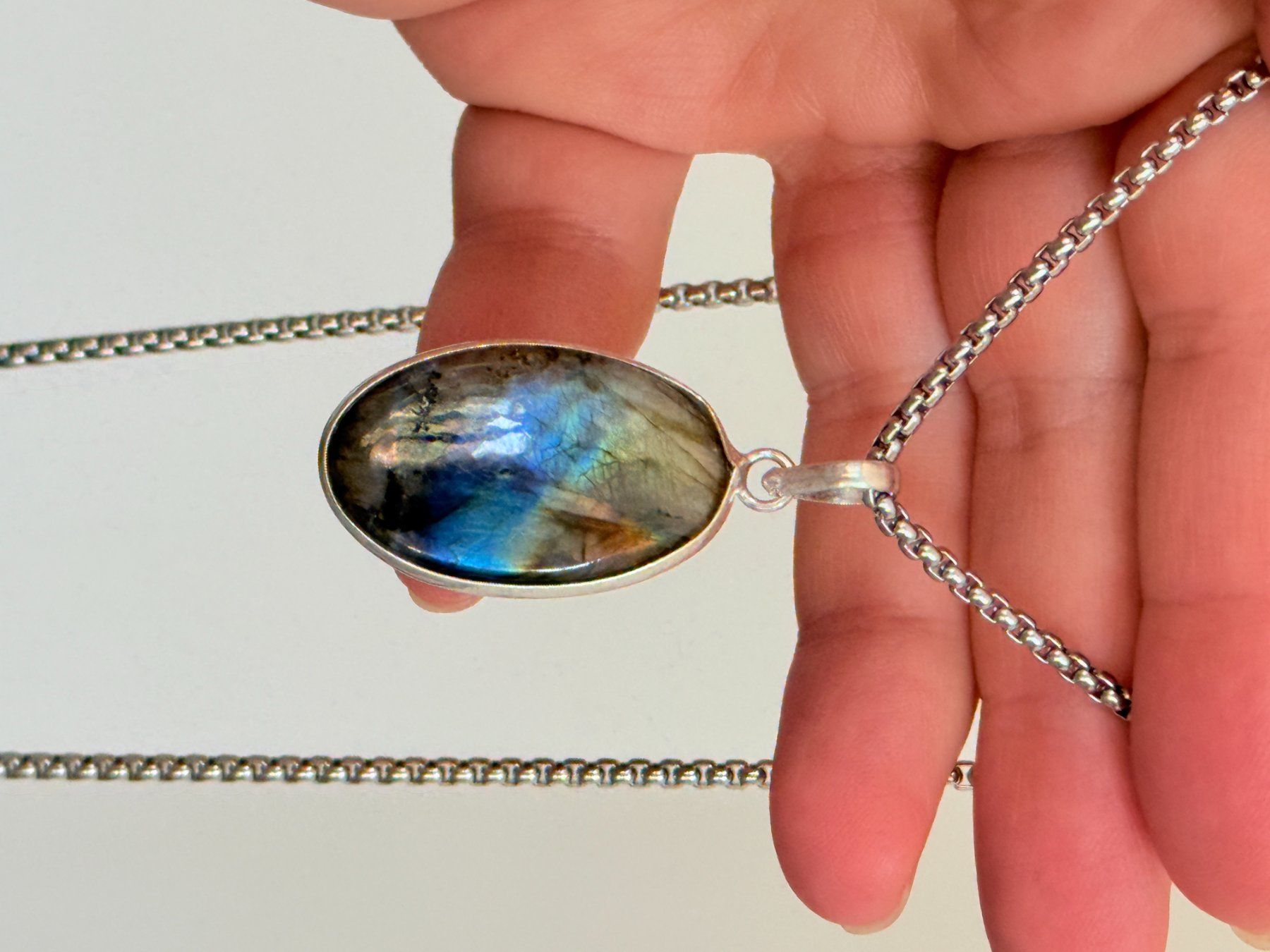 Catenine: Collier avec Labradorite – Nuovo e nell'imballaggio originale da Genève venduto da AWWA 2