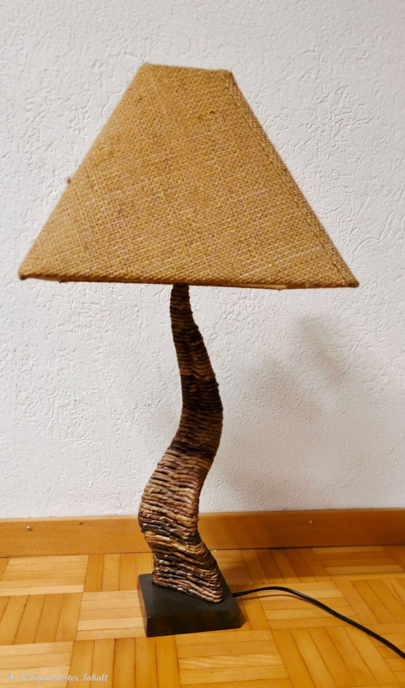 Lampade: Rustikale Lampe mit Jute-Schirm - Handmade – Nuovo (secondo la descrizione) da Zug venduto da CH-Flohmarkt