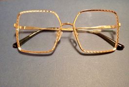 Zeelool goldene quadratische Gläser Brille Retro Stil 70e