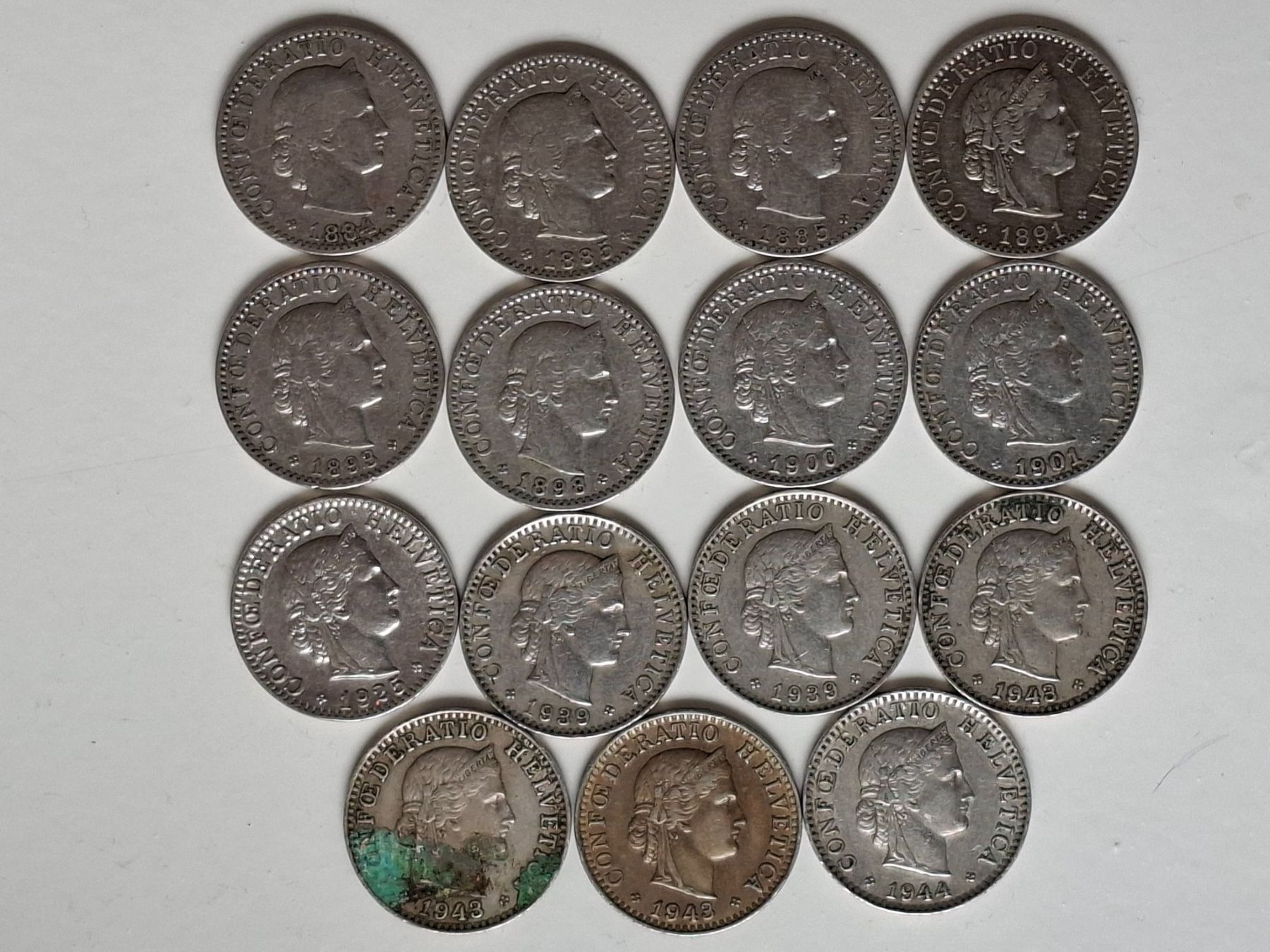 Tutti le monete: 20 Rappen (1884 - 1944) – Usato da Neuchâtel venduto da Grandloupblanc 1