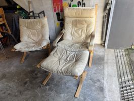 Original Westnofa Siesta 2 Sessel + Ottoman Mid-Century