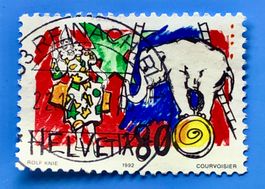 Nr.834 Weissclown mit Elefant  GESTEMPELT Sonderpostmarken