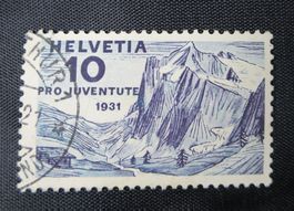 Helvetia Briefmarke Pro Juventute 1931, 10 Rappen, Top!