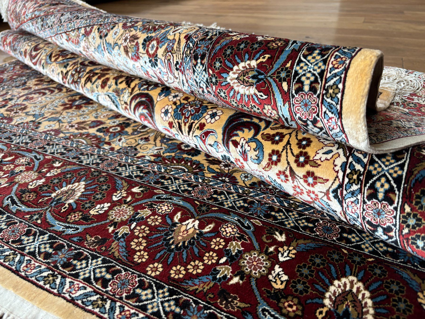 Tappeti: 206x123 Extrem Feiner Seidenteppich - Echt handgeknüpft – Usato da Bennau venduto da Mayer_Carpets 6