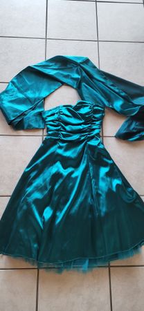 Juju & Christine Cocktailkleid Tuerkis mit Schal