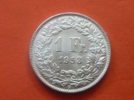 1 Fr. 1953  Unz. / Stgl. Auflage 0,78 Mio. Prägungen