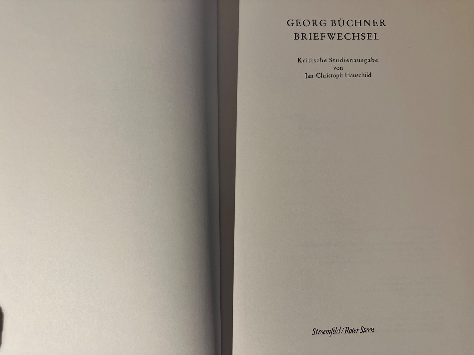 Libri: Georg Büchner: Briefwechsel. 1994 – Usato da Zürich venduto da allp 1