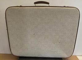 Vintage Koffer beige/braun kariert | Retro 60er/70er Jahre
