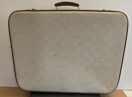 Vintage Koffer beige/braun kariert | Retro 60er/70er Jahre