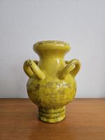 Vintage gelbe Vase Keramik mit vier Henkel ca. 1920-1930