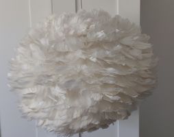 Deckenlampe Federn Weiss rund 