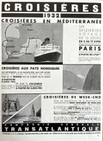 Kreuzfahrtschiff - Alte Werbung / Ancienne réclame 1932