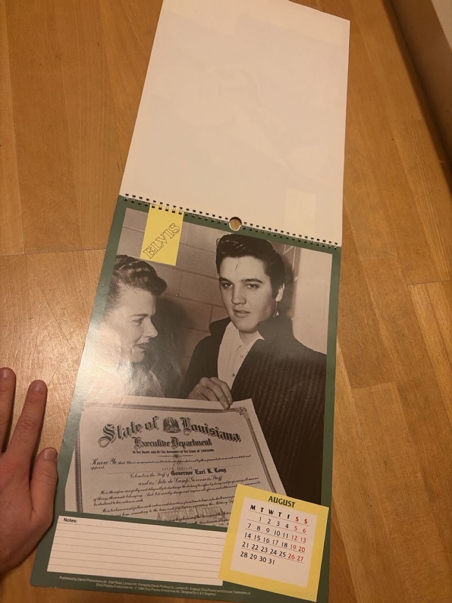 Calendari: ELVIS official Calendar 1989 – Usato da Winterthur venduto da chr_qrt2 1