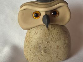 Eule Figur Naturstein Handgemacht wunder schön siehe Foto