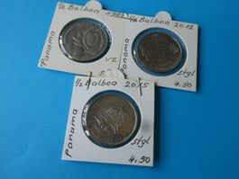Panama, Konvolut alte Münzen 1982-15 meist unzirk
