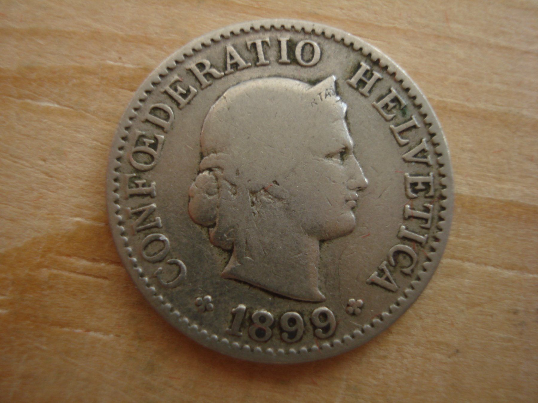 Alle Münzen: (S1) 5 Rappen 1899 – Gebraucht aus Erlach von Net-Coins