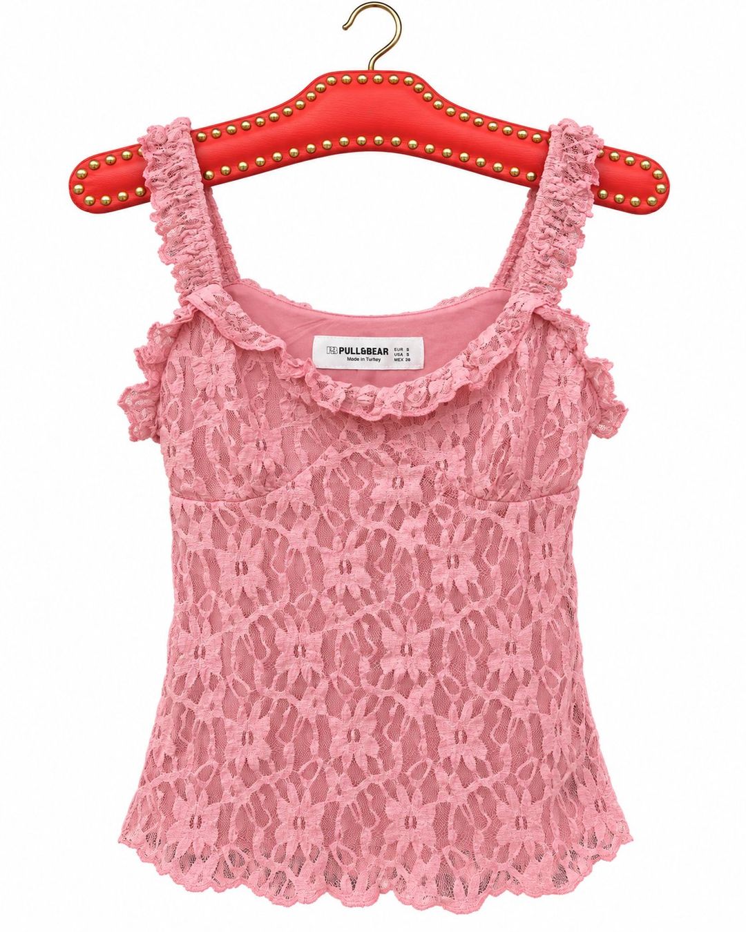 Pull&Bear Tops: Top rose dentelle Pull & Bear – Neu (gemäss Beschreibung) aus Genève von lea_yxs9