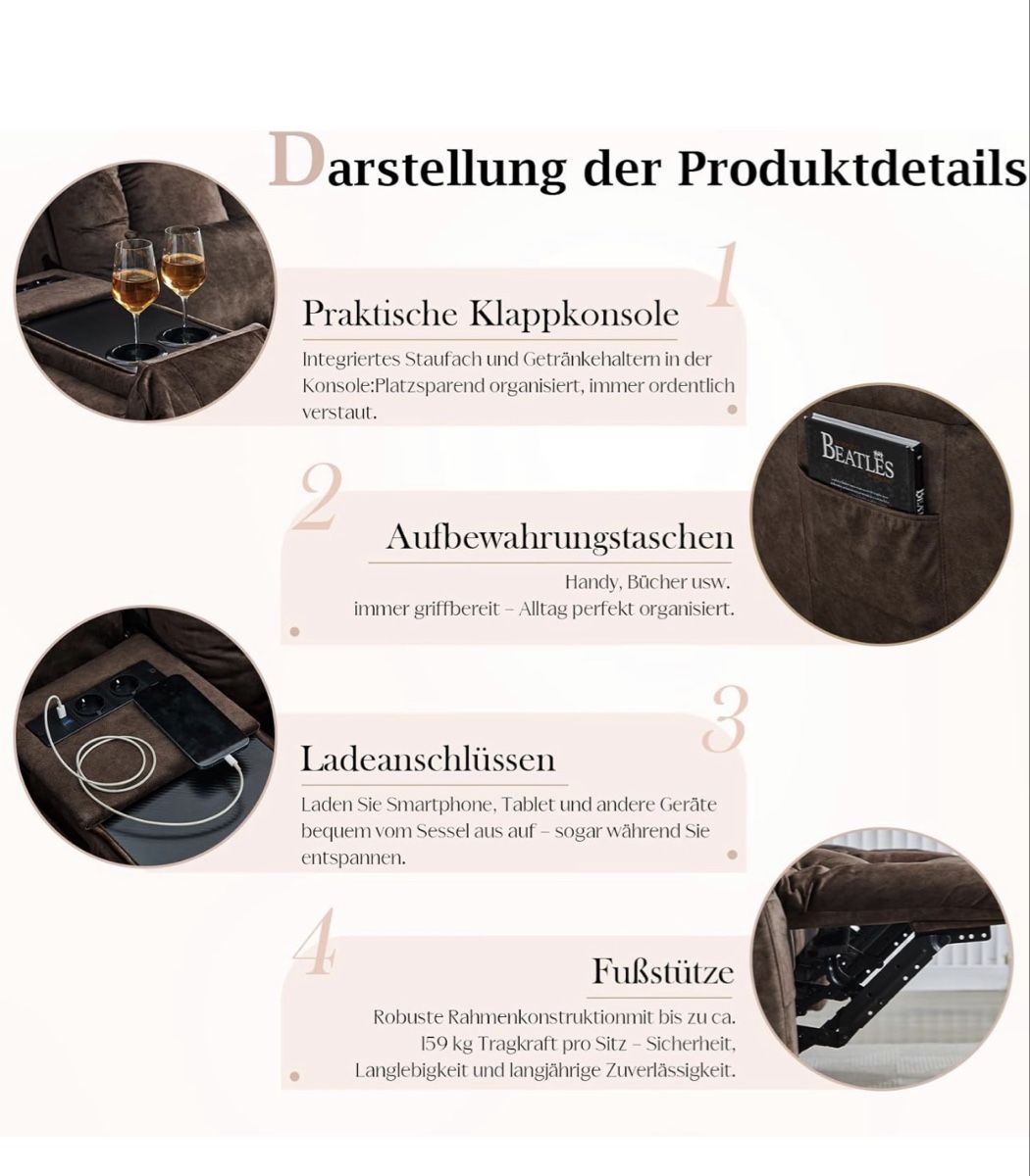 Fauteuils: Relaxsessel mit Liegefunktion, Heimkino – Neuf (Voir description) à Sommeri par Missys 6