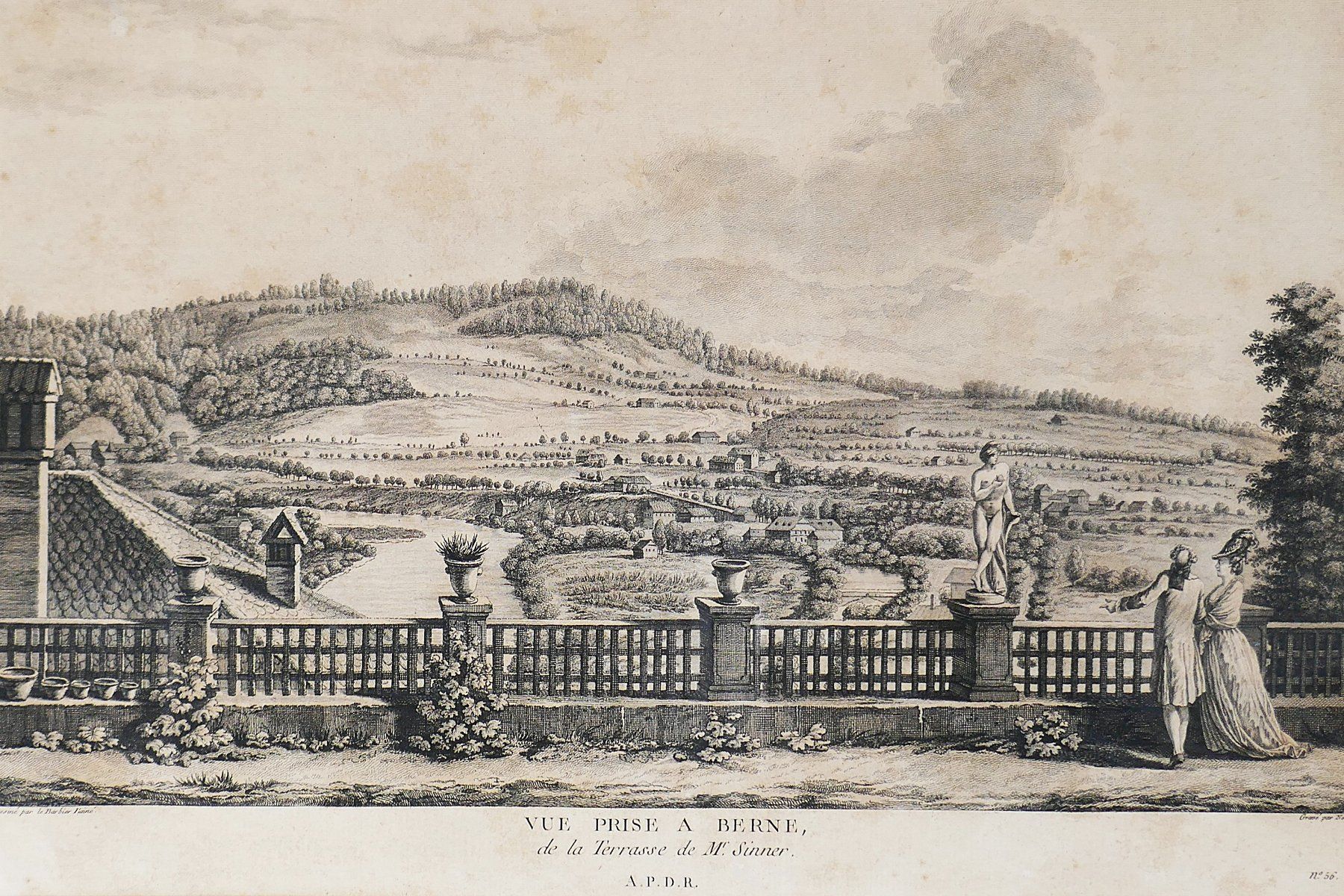 Dipinti: Grosses antikes Gemälde von Bern um ca. 1780 – Usato da Urtenen-Schönbühl venduto da Restwert_Schoenbuehl 2