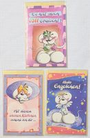 3x Vintage Diddl-Effektkarten -  Pop-up-Karten 