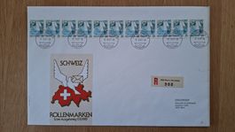 FDC Rollenmarken Zumstein 734 von 1987 - 11 Zusammenhängende